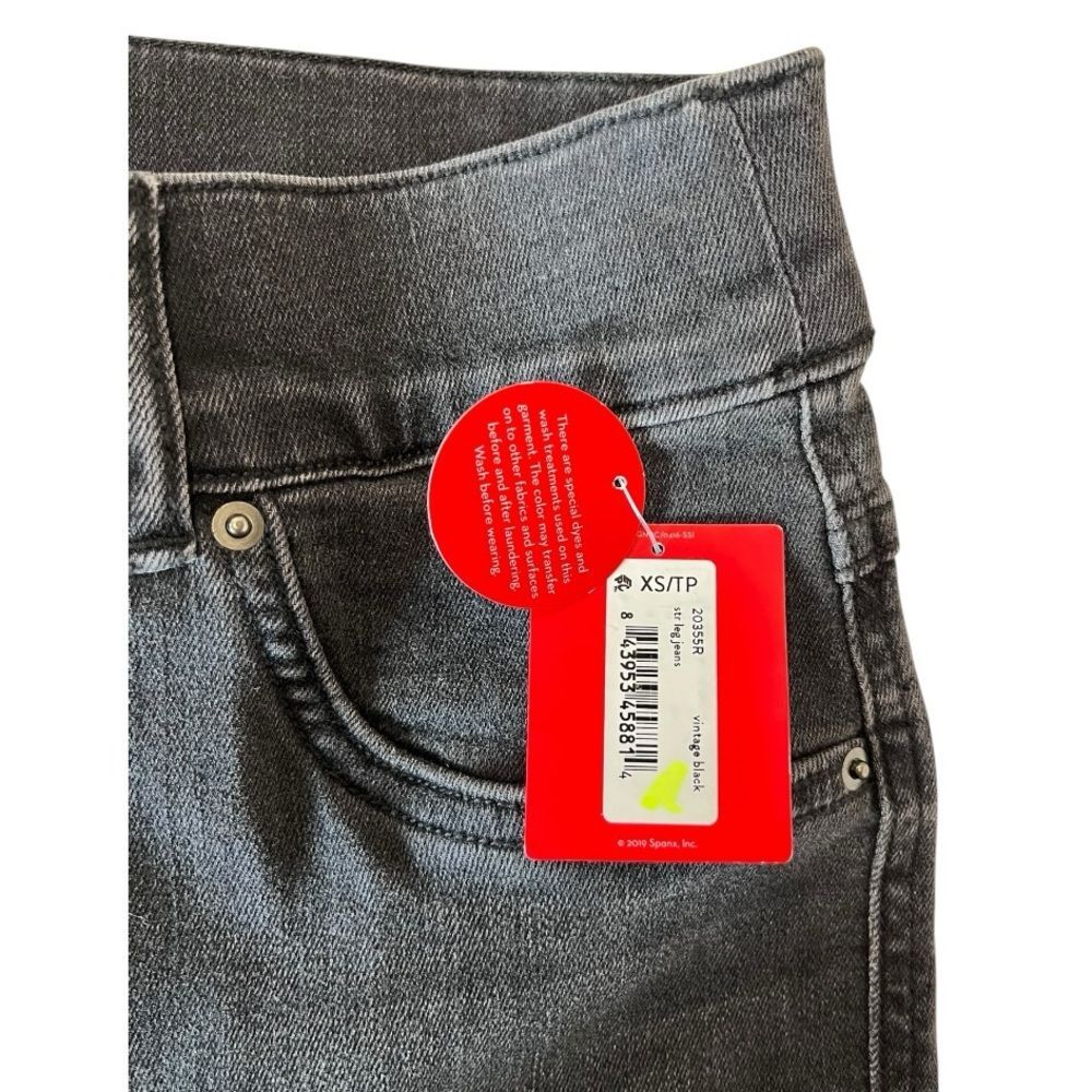 NWT SPANX | 20355R Vintage Black Straight Leg Jeans XS‎ - Picture 10 of 12